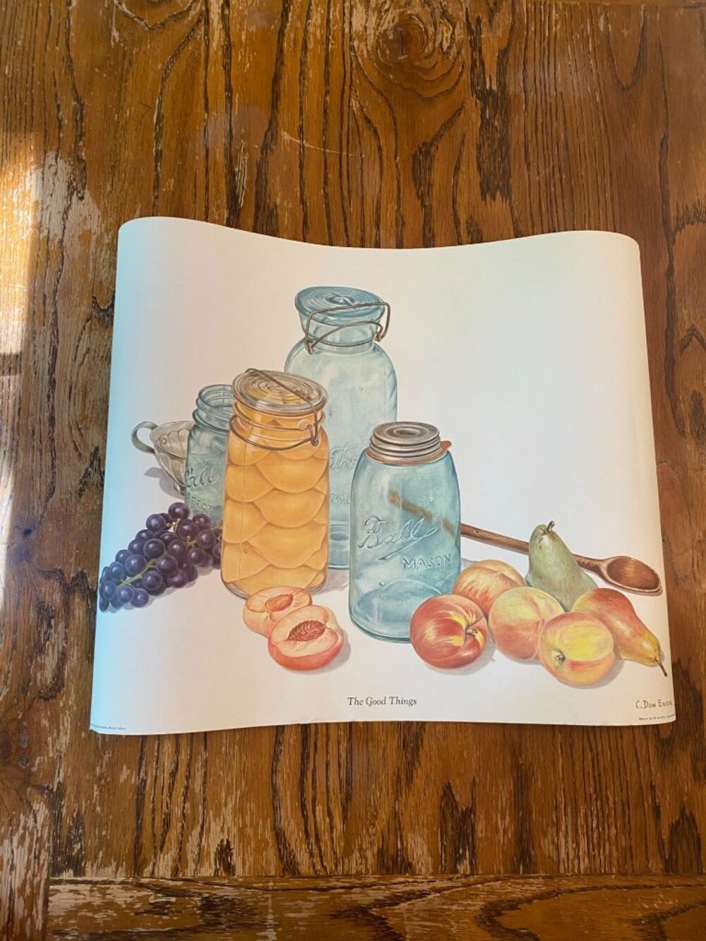 C Don Ensor The Good Things Print/ Donart Inc/Ball Jars